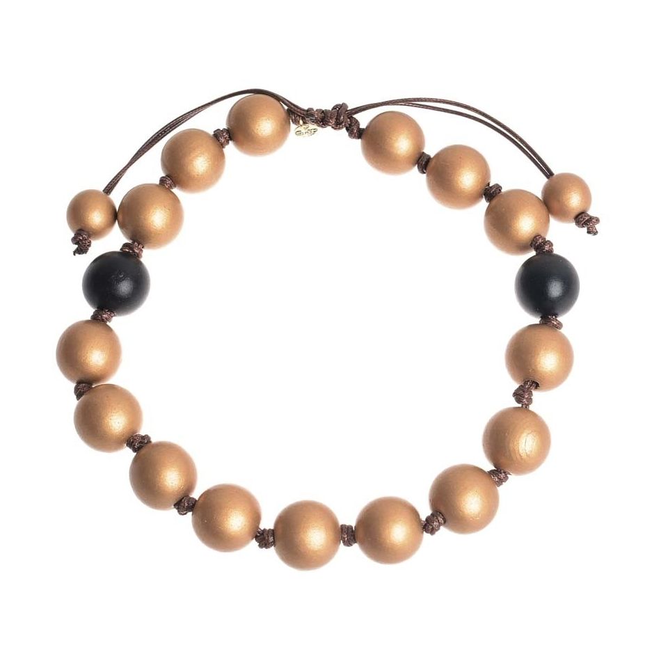 WOODEN BEADS SHORT NECKLACE