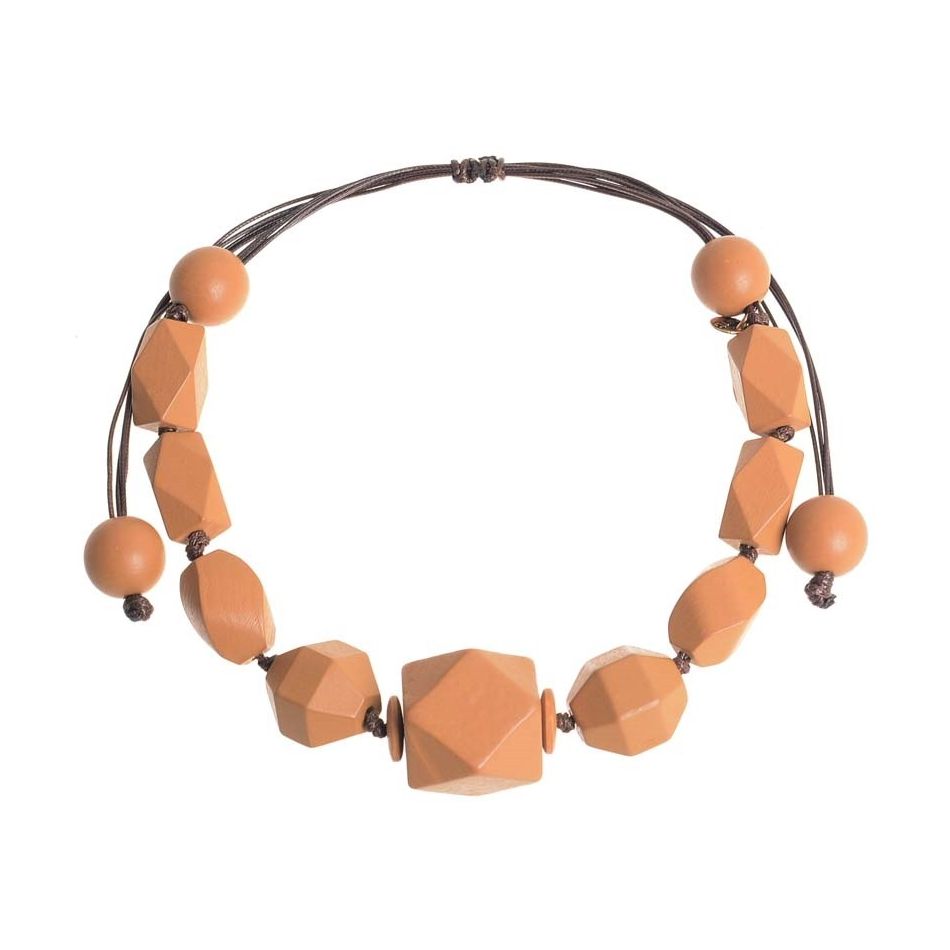 WOODEN BEADS SHORT NECKLACE