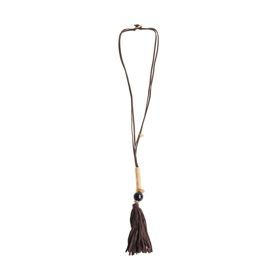 COLLAR LARGO COLGANTE FLECO
