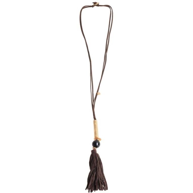 COLLAR LARGO COLGANTE FLECO