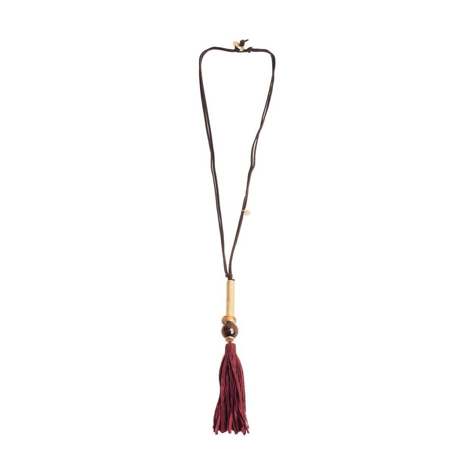 COLLAR LARGO COLGANTE FLECO