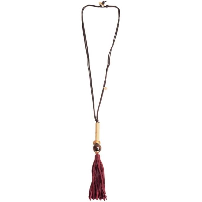 COLLAR LARGO COLGANTE FLECO