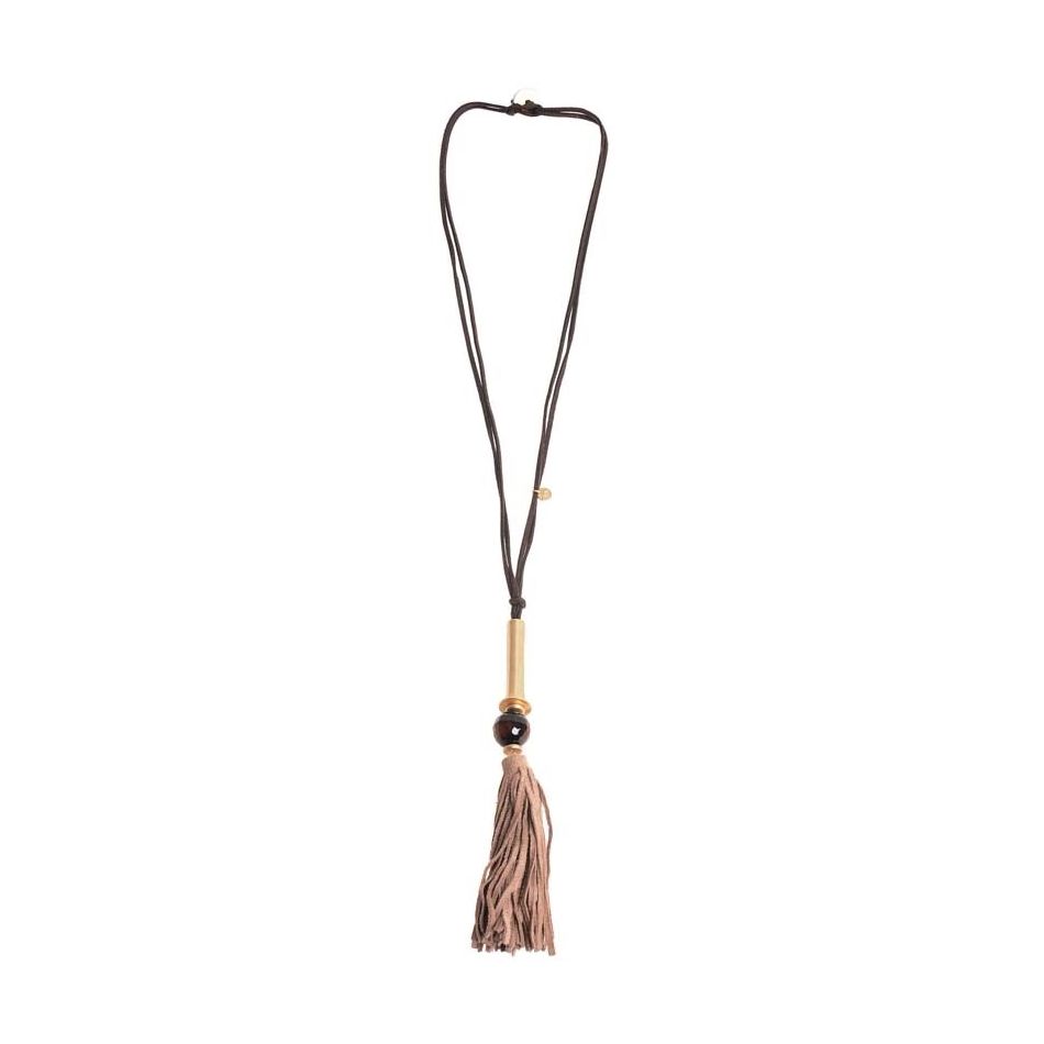 COLLAR LARGO COLGANTE FLECO