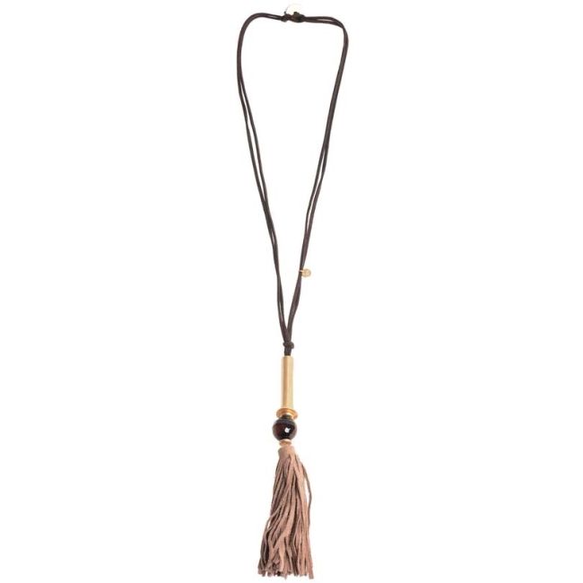 COLLAR LARGO COLGANTE FLECO