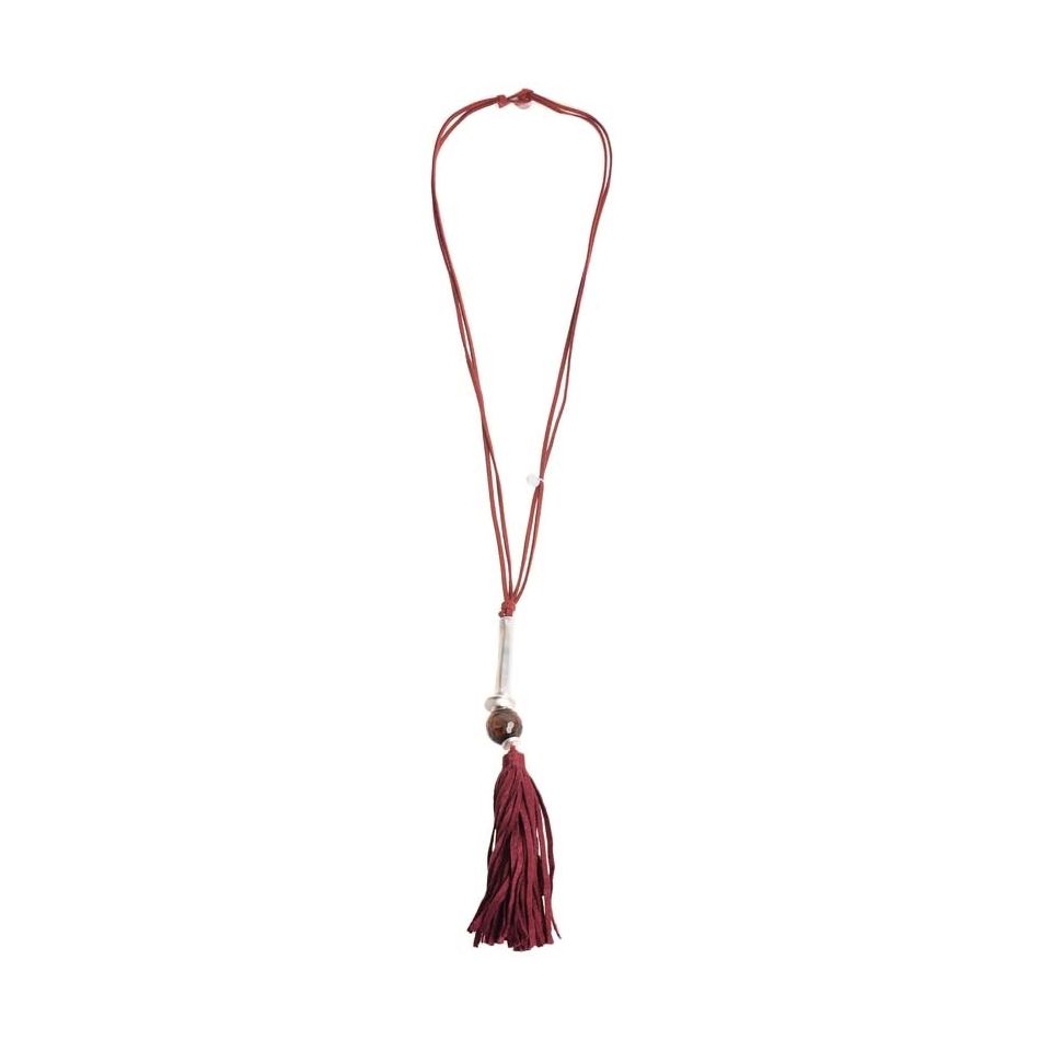 COLLAR LARGO COLGANTE FLECO