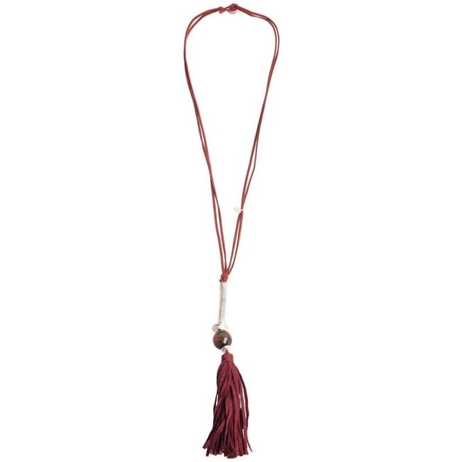 COLLAR LARGO COLGANTE FLECO