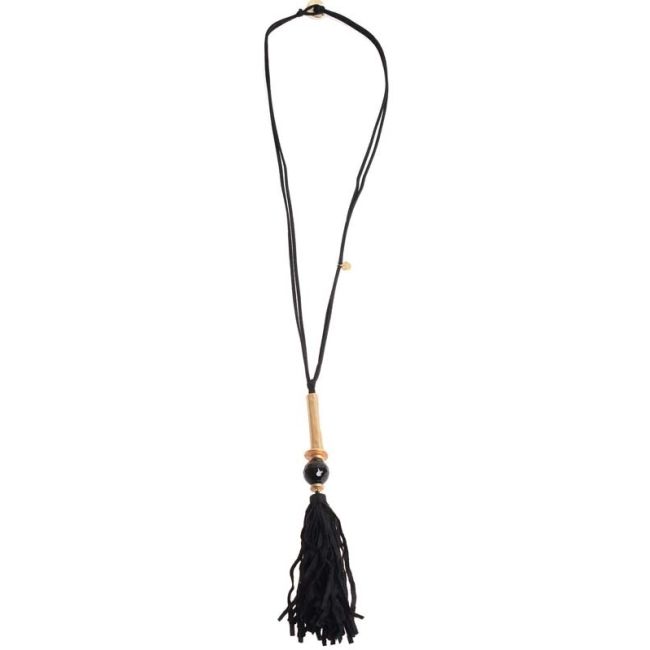 COLLAR LARGO COLGANTE FLECO