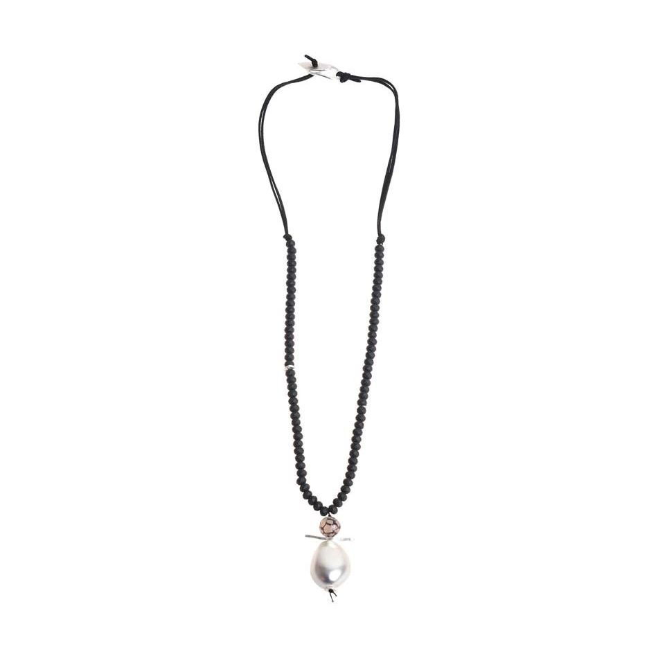LONG NECKLACE WITH FACETED BEADS BEADS PENDANT