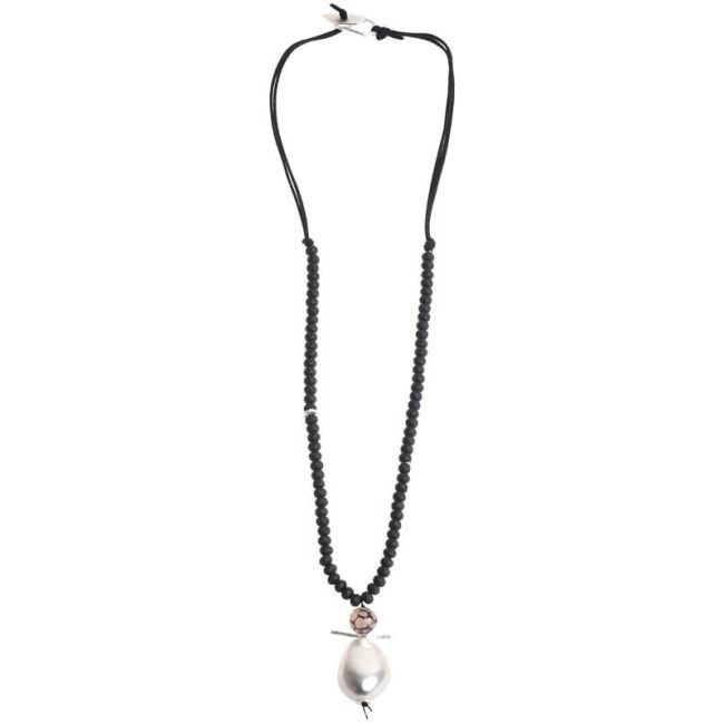 LONG NECKLACE WITH FACETED BEADS BEADS PENDANT