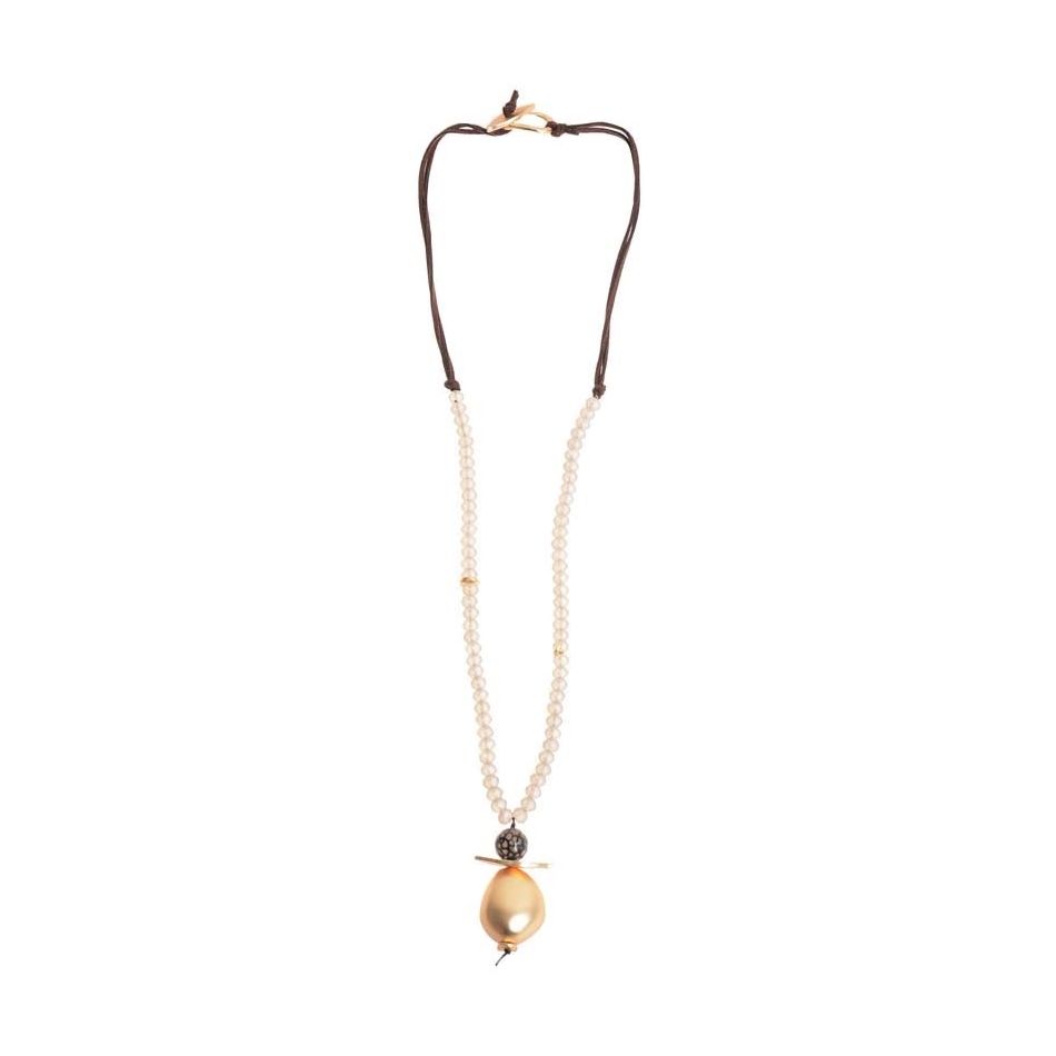 LONG NECKLACE WITH FACETED BEADS BEADS PENDANT