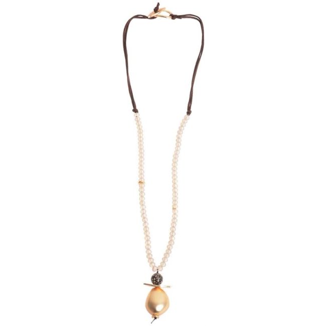 LONG NECKLACE WITH FACETED BEADS BEADS PENDANT