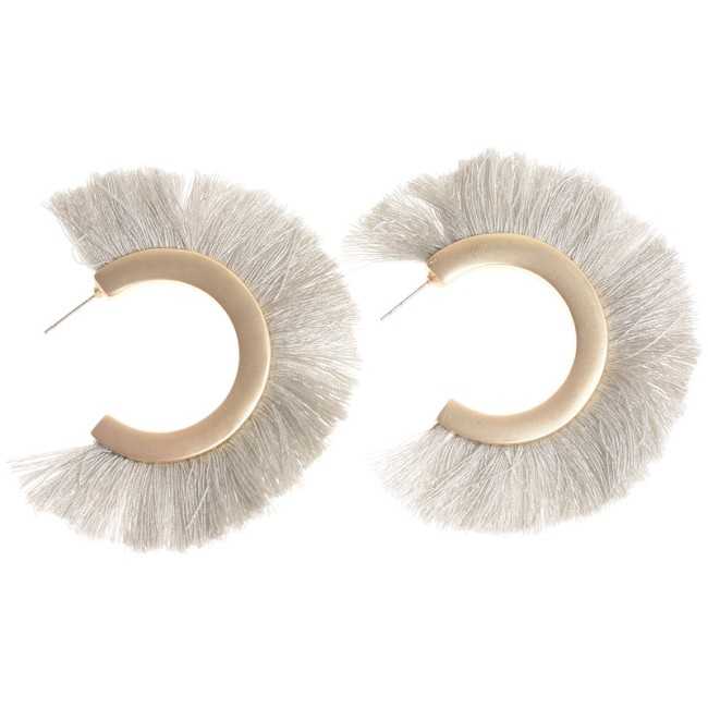 FRINGE HOOP EARRINGS