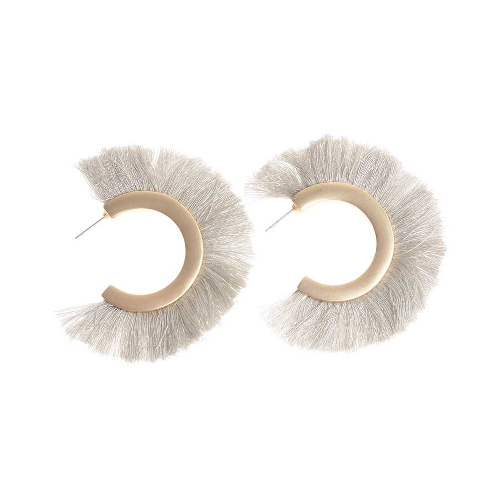 FRINGE HOOP EARRINGS