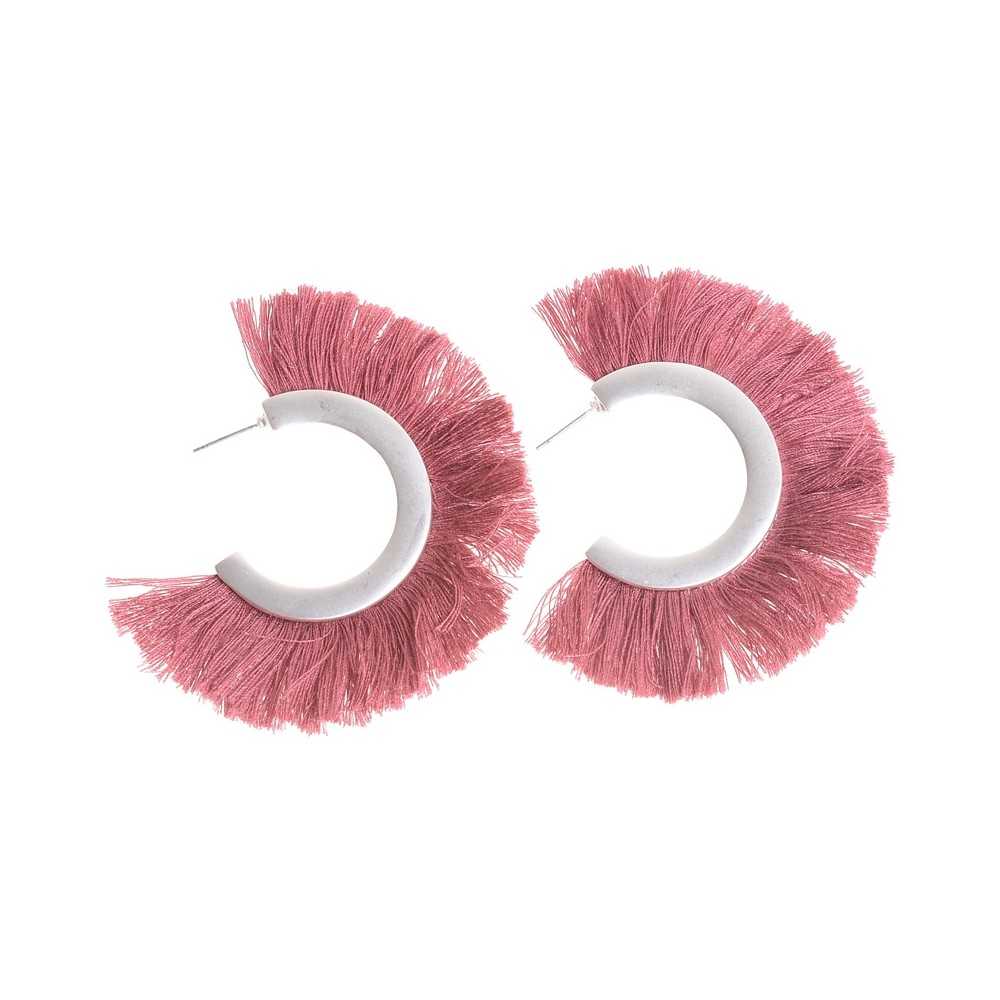 FRINGE HOOP EARRINGS