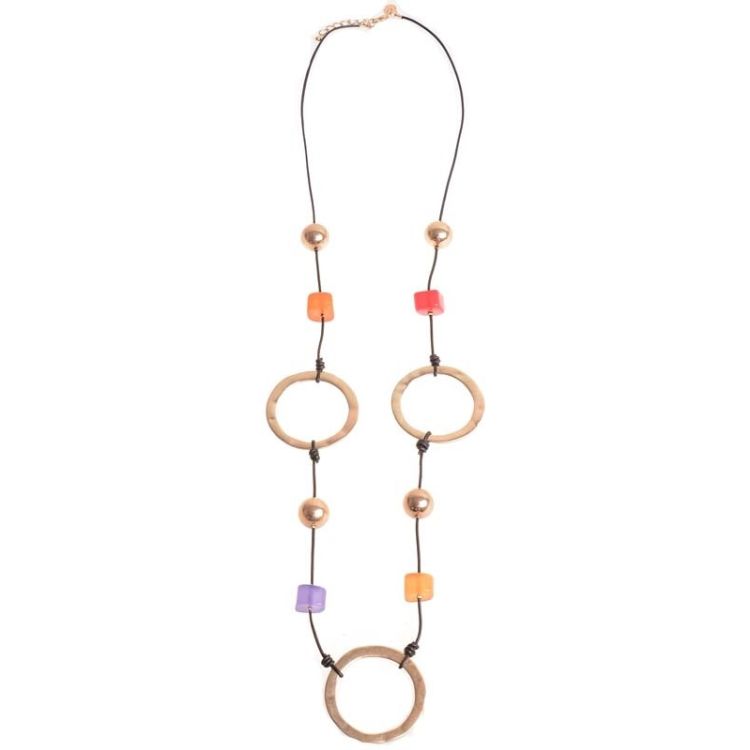 COLLAR LARGO CUENTAS ANILLAS METAL 2