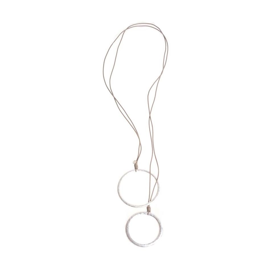 COLLAR LARGO CUERO DOBLE ANILLA