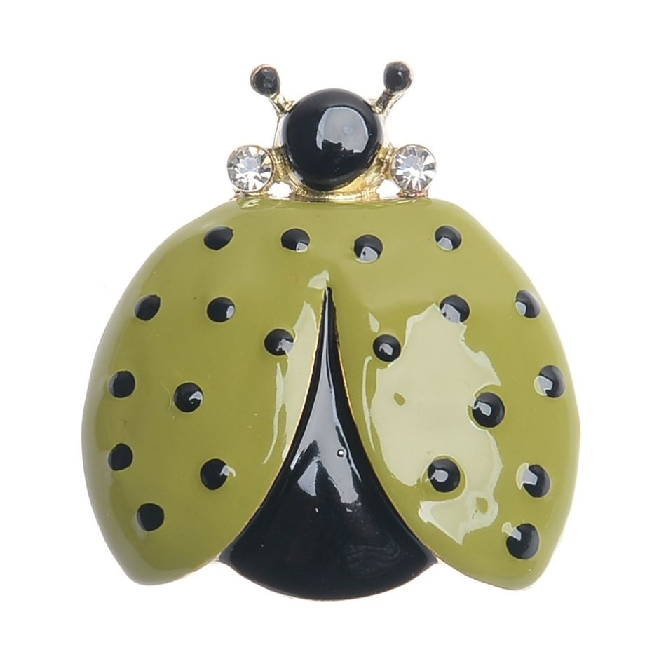 LADYBIRD METAL ENAMEL POLKA DOT BROOCH