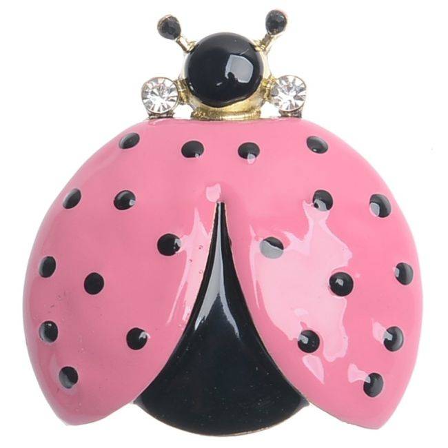 LADYBIRD METAL ENAMEL POLKA DOT BROOCH