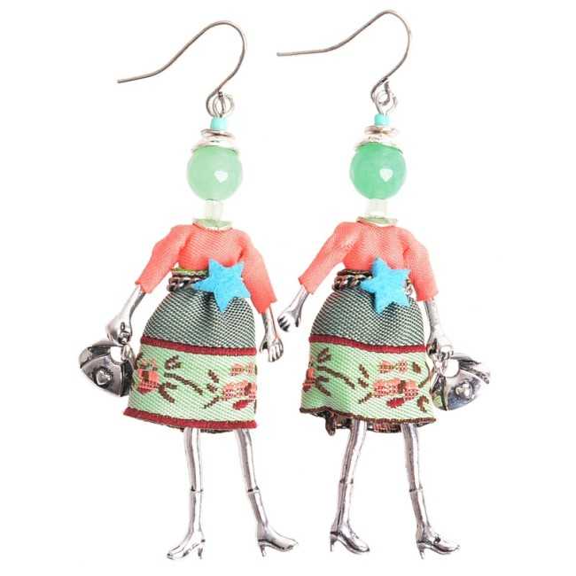 DOLL PENDANT EARRINGS
