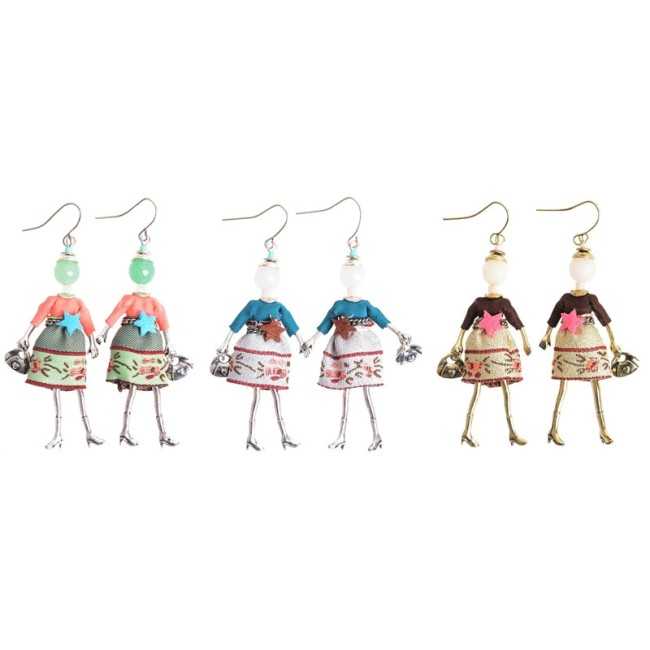 DOLL PENDANT EARRINGS