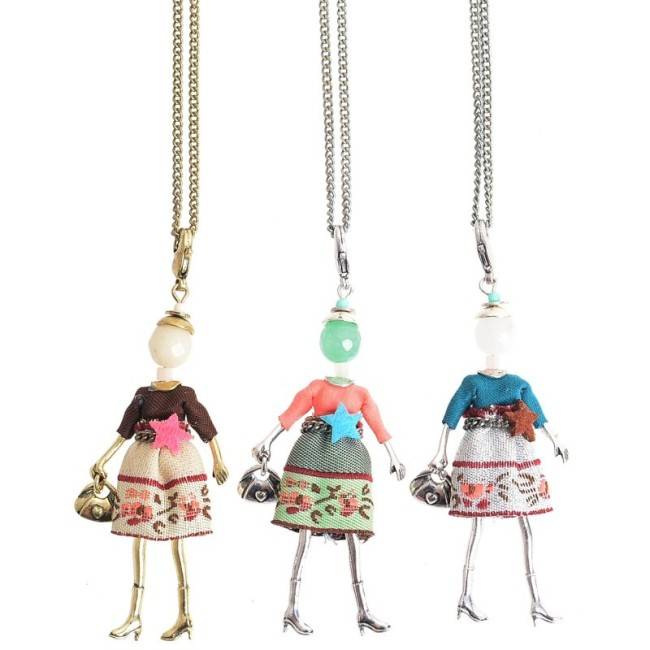 LONG PENDANT NECKLACE MINI DOLL