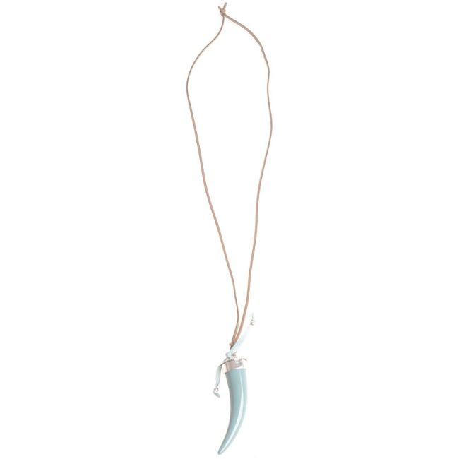 LONG RESIN HORN PENDANT NECKLACE