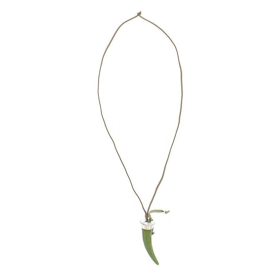 COLLAR LARGO COLGANTE CUERNO RESINA