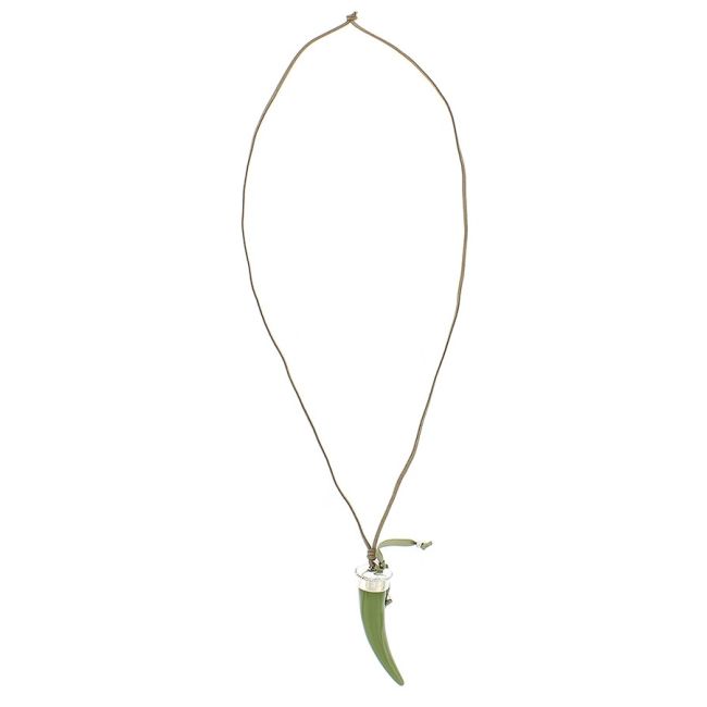 COLLAR LARGO COLGANTE CUERNO RESINA