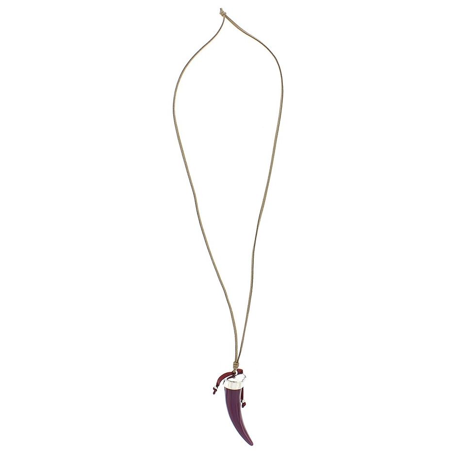 LONG RESIN HORN PENDANT NECKLACE