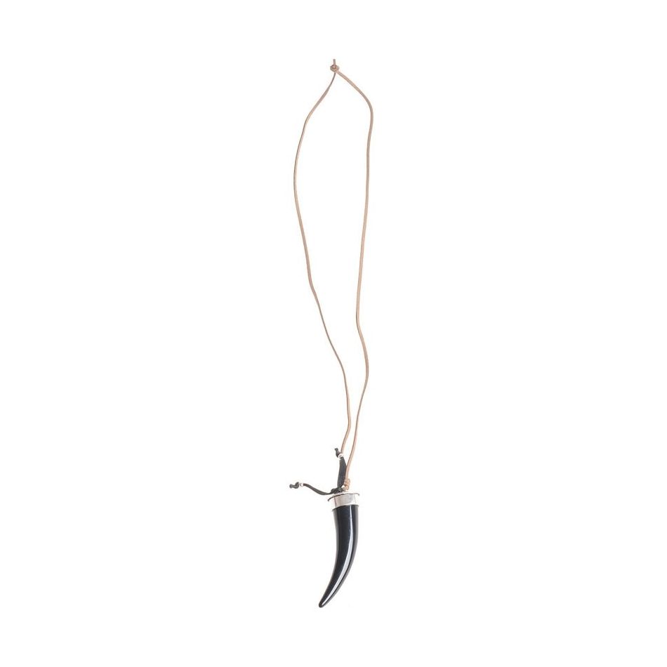 LONG RESIN HORN PENDANT NECKLACE