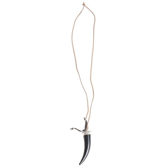 LONG RESIN HORN PENDANT NECKLACE