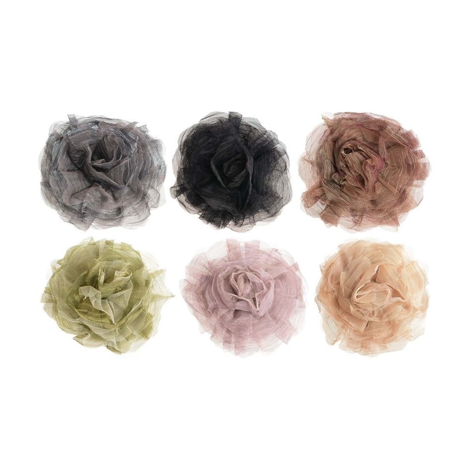 METALLIC FINISH FLOWER BROOCH 17 CM