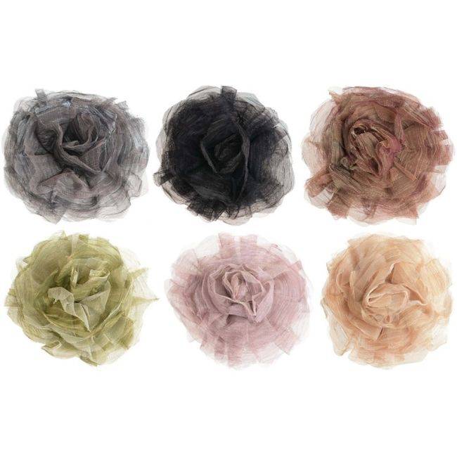 METALLIC FINISH FLOWER BROOCH 17 CM