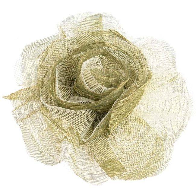 BROCHE FLOR ACABADO METÁLICO 10CM