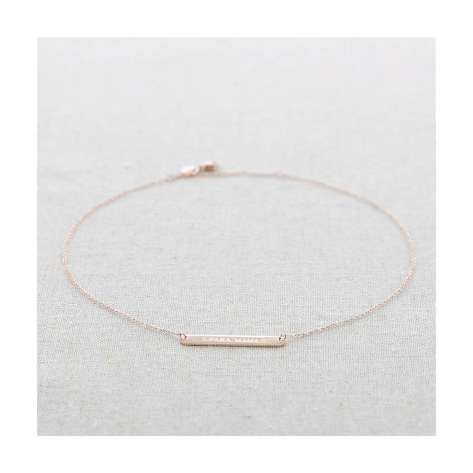 STEEL PLATE SHORT NECKLACE MESSAGE FOR MOM"