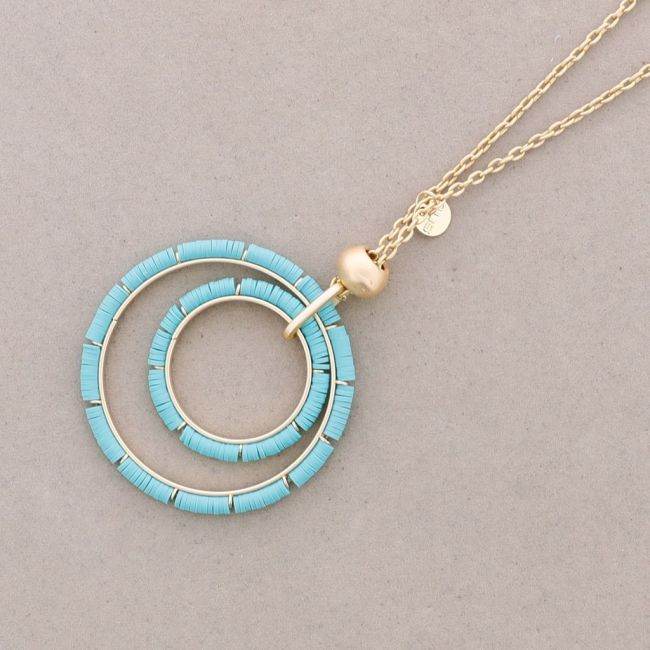 COLLAR LARGO COLGANTE DOBLE ANILLA FIMO