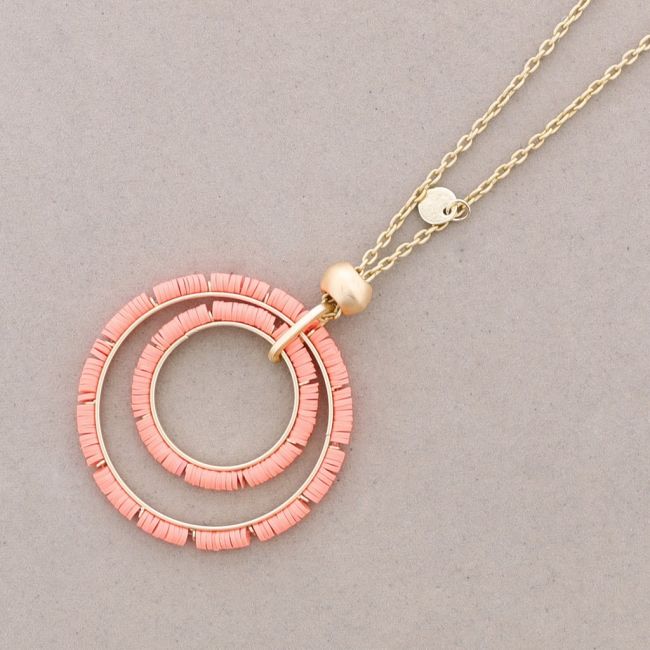 COLLAR LARGO COLGANTE DOBLE ANILLA FIMO