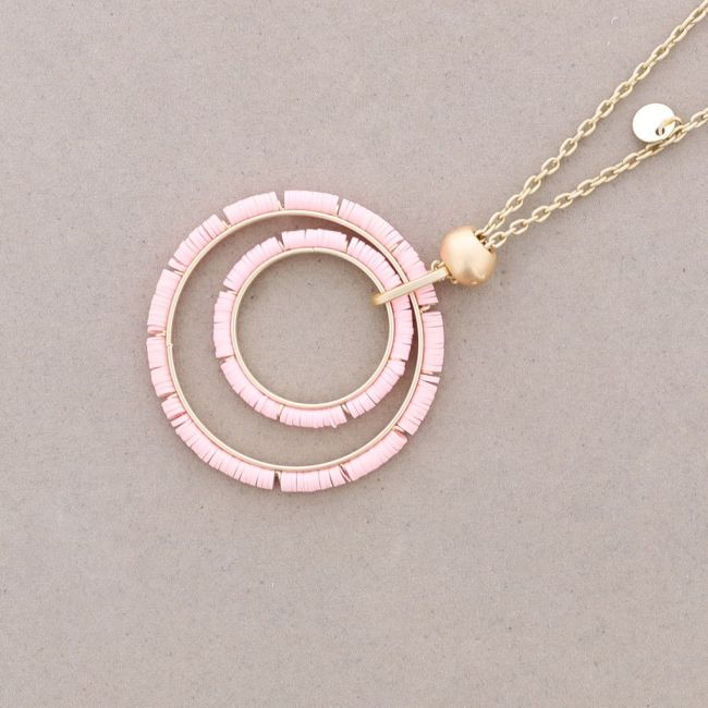 COLLAR LARGO COLGANTE DOBLE ANILLA FIMO