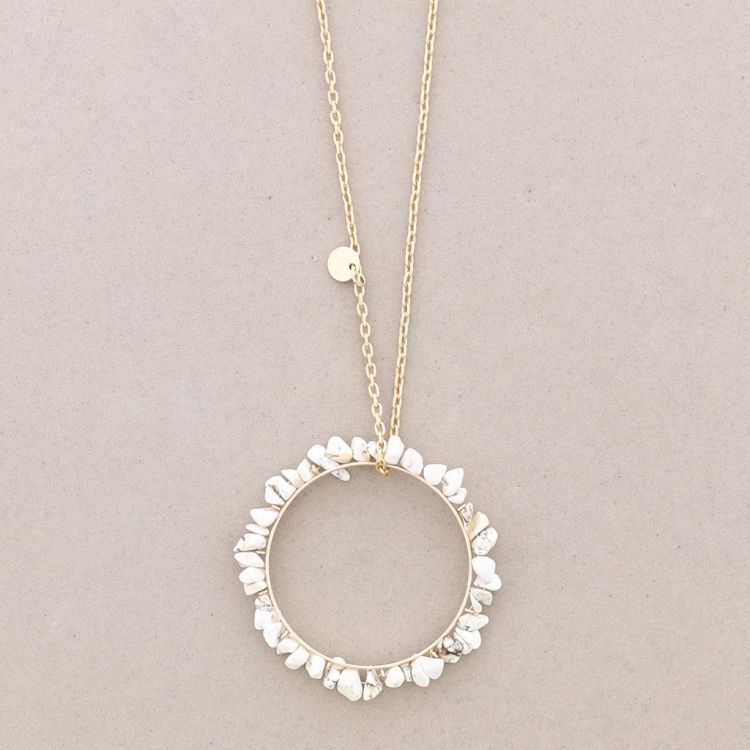 COLLAR LARGO COLGANTE ANILLA PIEDRECITAS
