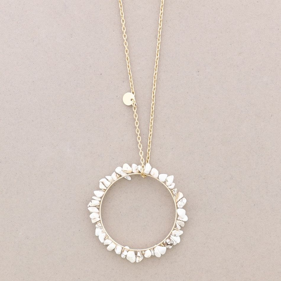 COLLAR LARGO COLGANTE ANILLA PIEDRECITAS