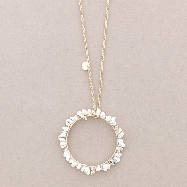 COLLAR LARGO COLGANTE ANILLA PIEDRECITAS