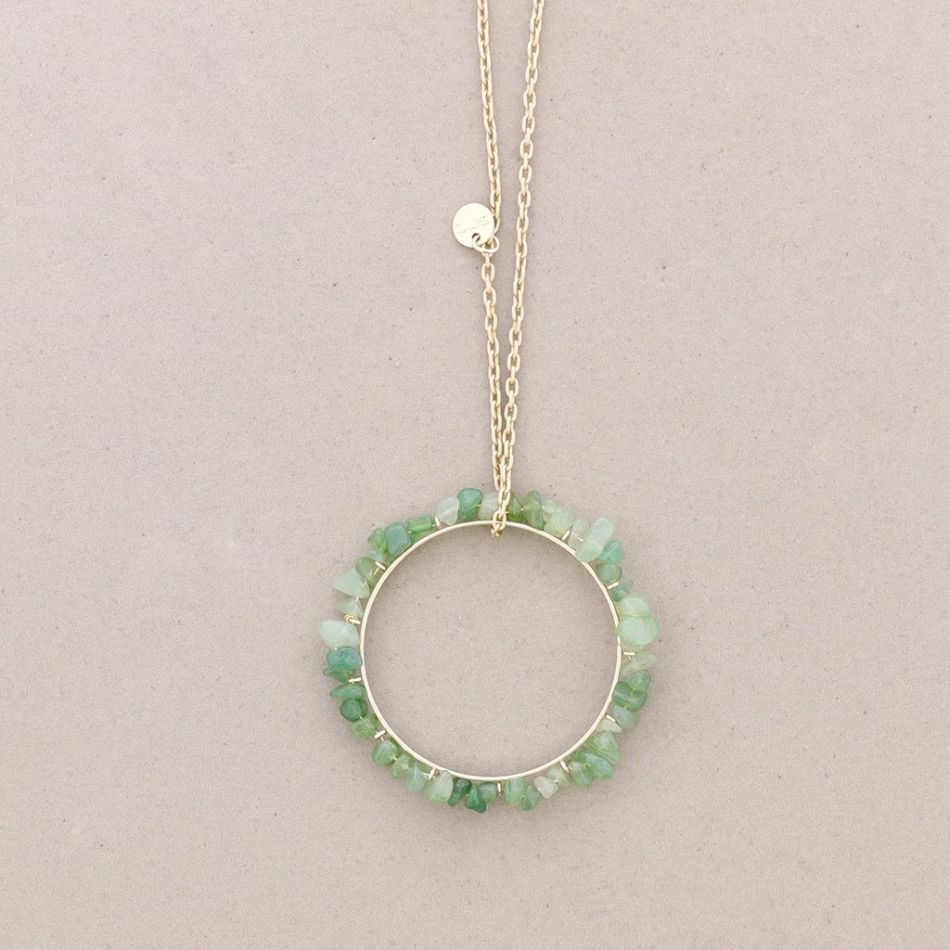 COLLAR LARGO COLGANTE ANILLA PIEDRECITAS