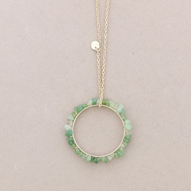 COLLAR LARGO COLGANTE ANILLA PIEDRECITAS
