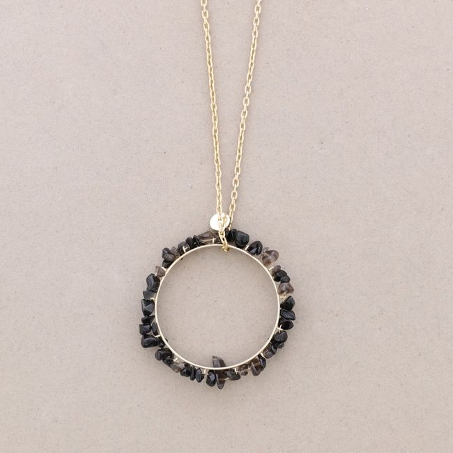 COLLAR LARGO COLGANTE ANILLA PIEDRECITAS
