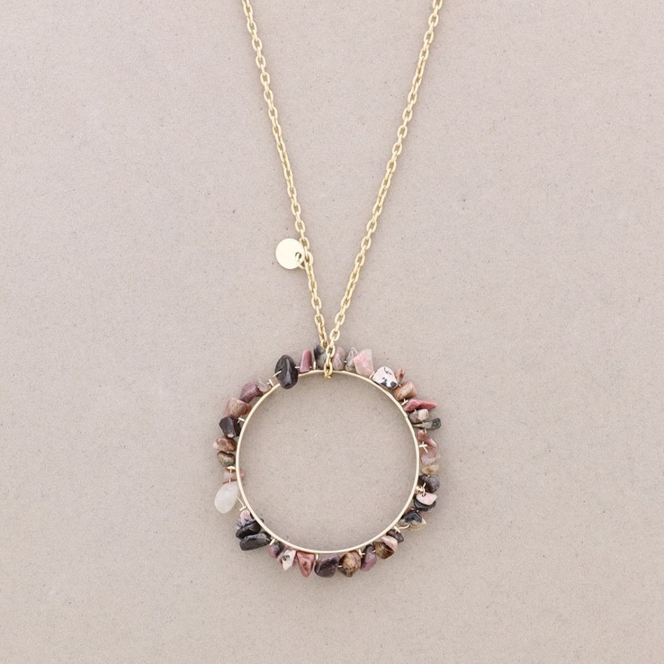 COLLAR LARGO COLGANTE ANILLA PIEDRECITAS