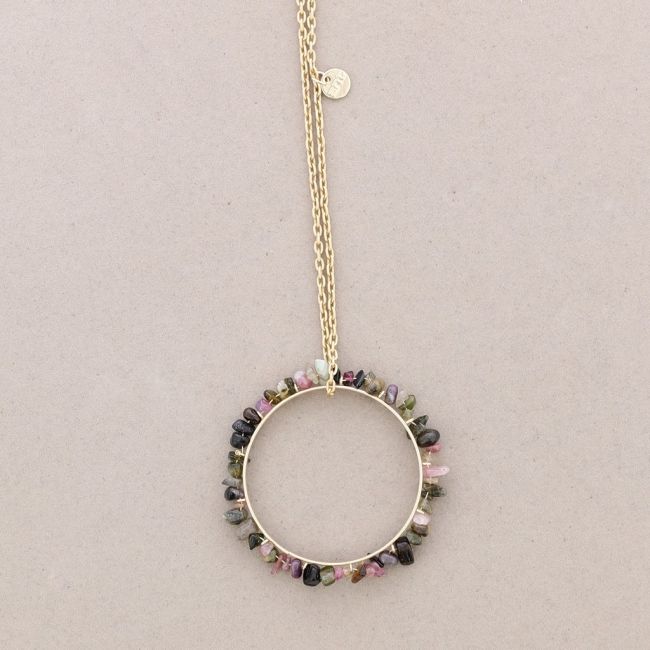COLLAR LARGO COLGANTE ANILLA PIEDRECITAS