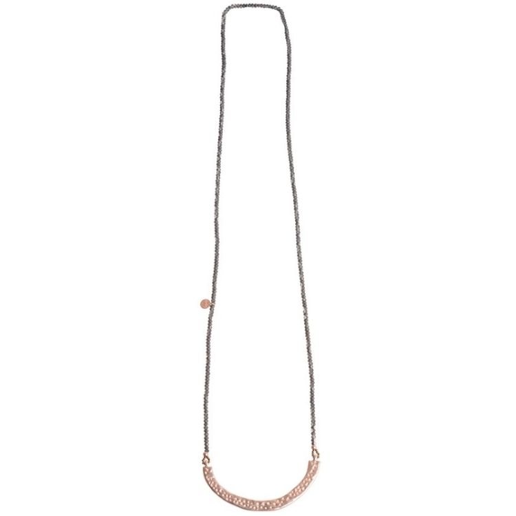 COLLAR LARGO CUENTAS FACETADAS COLGANTE MEDIA LUNA 2