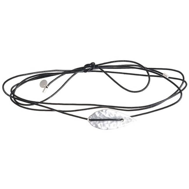 CHOKER  CUERO HOJA METAL