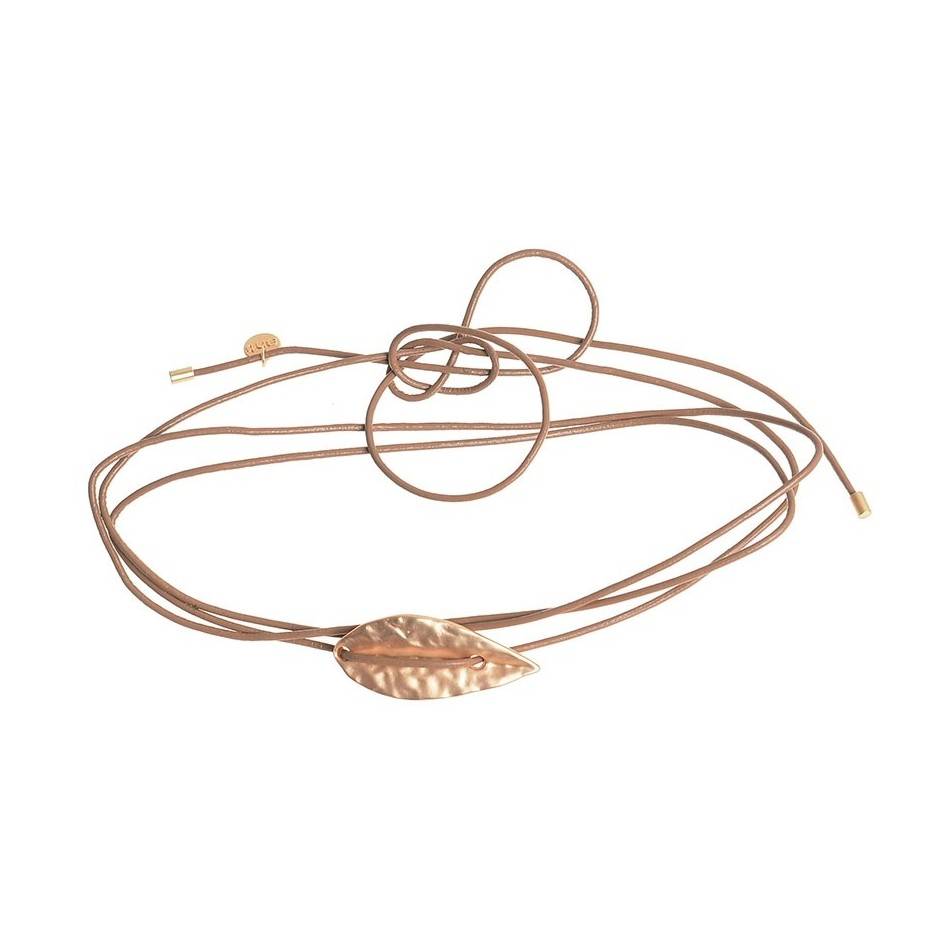 CHOKER  CUERO HOJA METAL