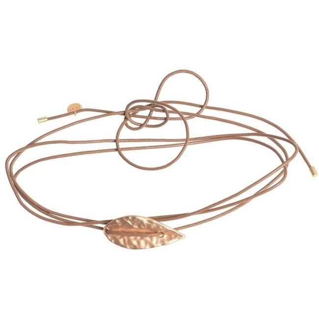 LEATHER LEAF METAL CHOKER